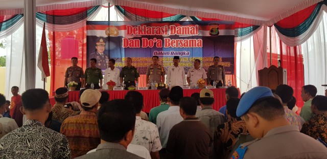Kapolres Resmikan GSG Polsek Seputihbanyak dan  Deklarasi Damai Calon Kakam