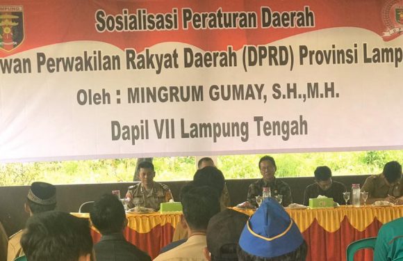 Mingrum Gumay, SH,MH Sosialisasikan Perda Nomor 1 Tahun 2019 Tentang Narkoba