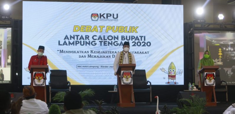 Tiga Paslon Hadir di Debat Publik Pilkada Lamteng