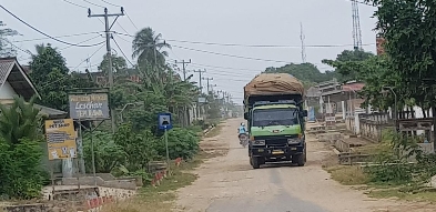 Truk Lapak Perparah Kerusakan Jalan Kabupaten di Seputihagung