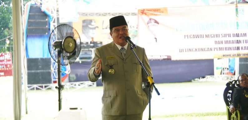 Pelantikan dan Pengambilan Sumpah 124 Pegawai Pemkab Lamteng dilakukan di Bekri