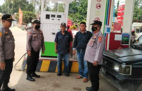 Polres Lamteng Monitoring SPBU Pasca Kenaikan Harga BBM