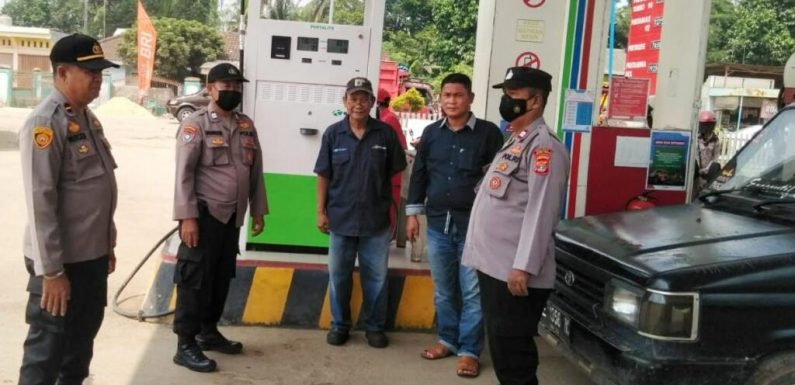 Polres Lamteng Monitoring SPBU Pasca Kenaikan Harga BBM