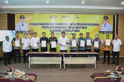 Wujudkan MPP, Pemkab Lampung Tengah Lakukan Kerjasama dengan 9 Instansi Vertikal