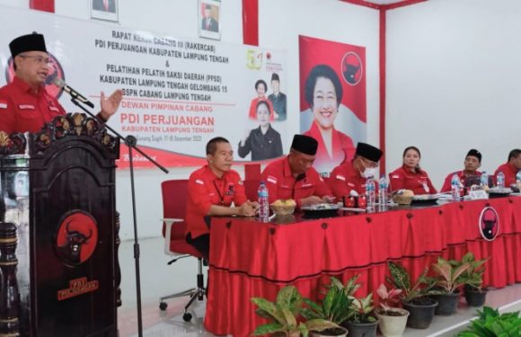 Gelar Rakercab III, Loekman Djoyosoemarto Targetkan PDI Perjuangan Lamteng Kembali Raih Kemenangan