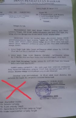 Bapenda Lamteng Pastikan Surat Edaran Pajak Sekali Seumur Hidup untuk Pengusaha Palsu