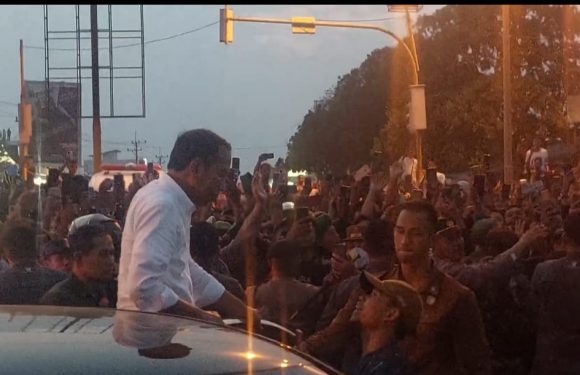 Masyarakat Lamteng Rela Berdesakan Demi Jokowi, Sampaikan Harapan Jalan Mulus