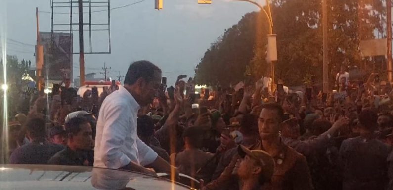 Masyarakat Lamteng Rela Berdesakan Demi Jokowi, Sampaikan Harapan Jalan Mulus
