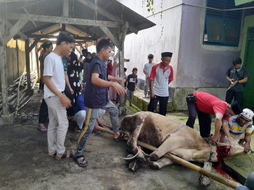SMK YPI Seputih Mataram Sembelih Hewan Kurban