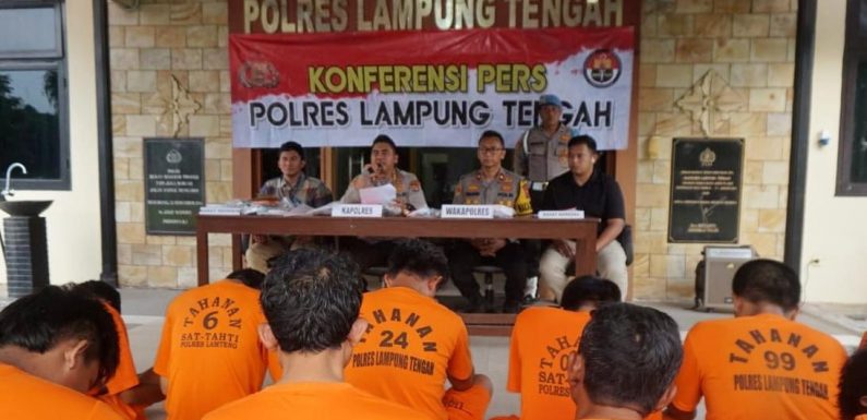 Sebulan, Polres Lamteng Ungkap 40 LP, 32 Pelaku Diamankan