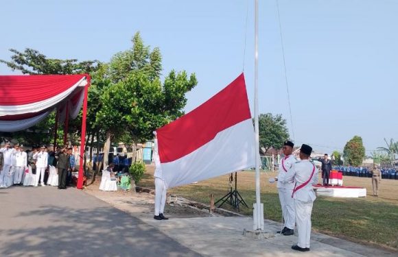 Upacara Pengibaran Bendera Merah Putih Peringatan HUT RI ke-78 di Trimurjo Berjalan Sukses