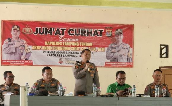 Jalin Komunikasi Hingga Mendengar Keluh Kesah Masyarakat, Polres Lamteng Gelar Jum’at Curhat di Kampung Kotagajah