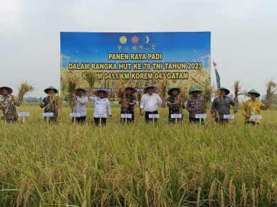 Panen Raya Padi di Seputihraman, Sinergitas TNI-Pemda Lamteng untuk Ketahanan Pangan