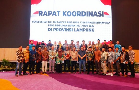 Rilis Hasil Identifikasi Kerawanan Pemilihan 2024, Bawaslu dan Panwascam Lamteng Hadiri Rakor Pencegahan