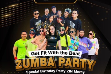 Zin Mercy Ajak Warga Bandarjaya Senam Zumba  Party di Taman Ceri Glompong Bandarjaya