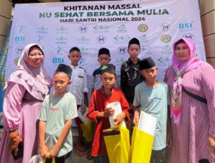 Songsong Hari Santri, RS.Mitra Mulia, PCNU dan LAZISNU Lamteng Berikan Khitanan Massal kepada 194 Anak