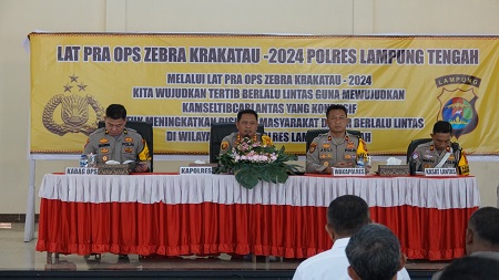 Pimpin Lat Pra Ops Zebra Krakatau 2024, Ini Pesan Kapolres Lampung Tengah