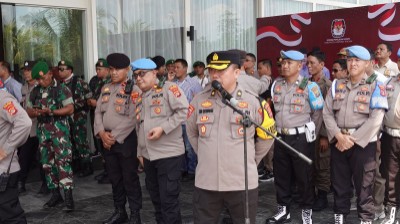 Ratusan Aparat Gabungan TNI-Polri Amankan Debat Kedua Cabup Cawabup Lampung Tengah