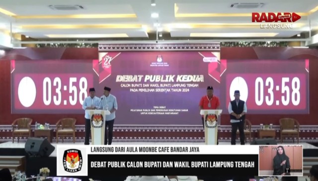 Debat Kedua Cabup dan Cawabup Lamteng Usung Tema Pelayanan Publik dan Pemenuhan Kebutuhan Dasar