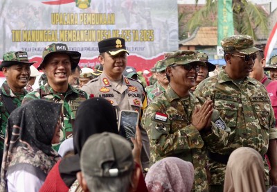 Wujud Sinergitas TNI-Polri, Kapolres Lamteng Hadiri Pembukaan TMMD Ke-125 TA 2025