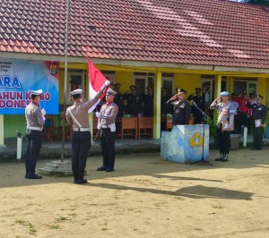 Polres Lamteng Gelar Upacara HUT ke-80 RI di Anak Tuha Sekaligus Bagi Bansos