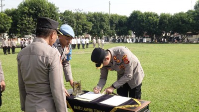 Kapolres Lamteng Tegaskan Komitmen Perangi Narkoba lewat Penandatanganan Pakta Integritas