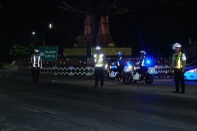 Satlantas Polres Lamteng Intensifkan Blue Light Patrol di Titik Strategis
