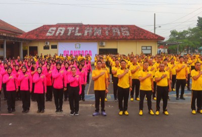 Polres Lamteng Gelar Olahraga Bersama, Pererat Soliditas dan Jaga Kebugaran Personel