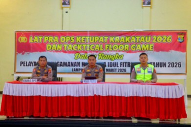 Amankan Mudik Lebaran 2026, Polres Lamteng Gelar Lat Pra Ops dan Tactical Floor Game