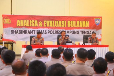 Tekankan Kehadiran Polisi di Tengah Masyarakat, Polres Lamteng Gelar Anev Bhabinkamtibmas