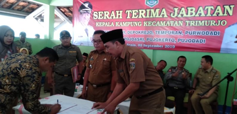 Camat Trimurjo Pimpin Sertijab Delapan Pj. Kakam