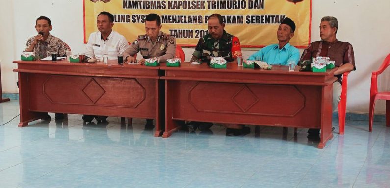 Jelang Pilkakam Serentak, Kapolsek Trimurjo Ajak Semua Unsur Netral