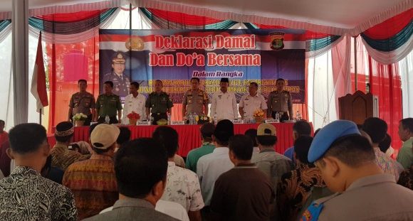 Kapolres Resmikan GSG Polsek Seputihbanyak dan  Deklarasi Damai Calon Kakam