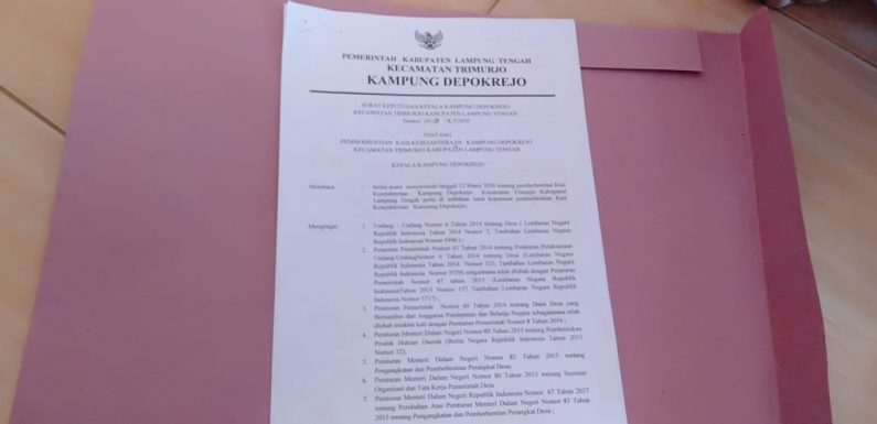 Pemberhentian Tujuh Perangkat Kampung Depok Rejo Dinilai Tabrak Aturan