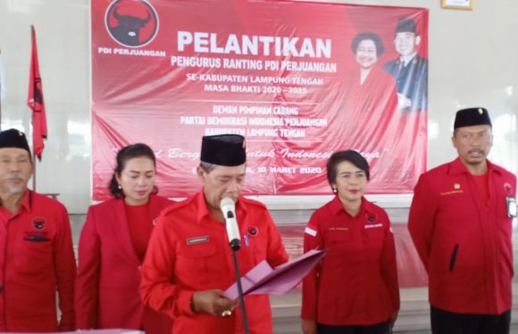 Loekman Lantik 2.799 Pengurus Ranting PDI Perjuangan se-Lamteng