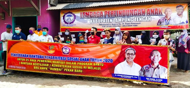 Terima Paket Bantuan Pemerintah Pusat, LPA Lamteng Salurkan Terhadap Anak Tersandung Hukum