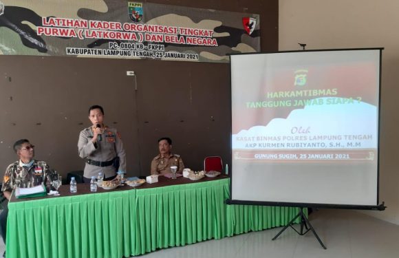 Kasat Binmas Polres Lamteng Sampaikan Materi Tentang Harkamtibmas di Latkorwa