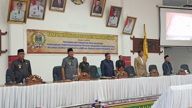 DPRD Lamteng Gelar Paripurna Penyampaian Pengantar Nota Keuangan Raperda APBD TA 2023, Naik Jadi Rp2,7 T