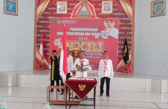 Ikrar Setia Kepada NKRI, Ini Pesan Napi Tindak Pidana Terorisme Lapas Kelas IIB Gunungsugih