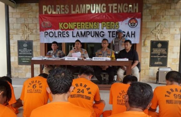 Sebulan, Polres Lamteng Ungkap 40 LP, 32 Pelaku Diamankan