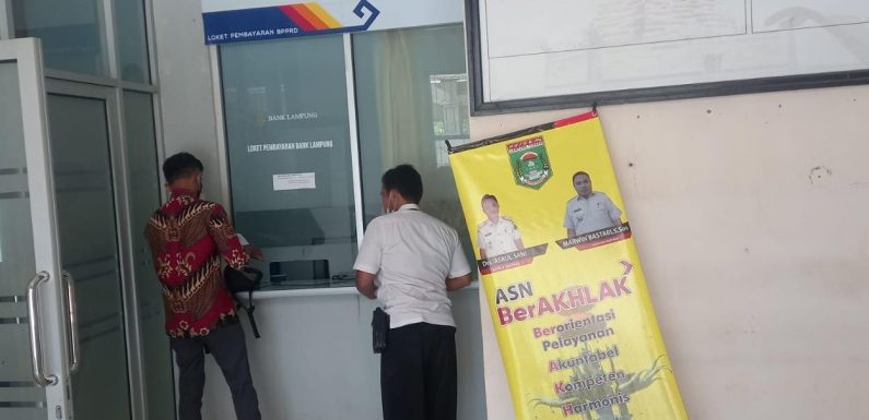 Segini Realisasi PAD Pajak ABT Lamteng sampai Triwulan 2 2023