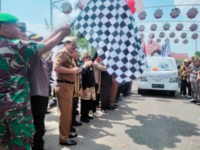Selama 7 Hari Bendera Kirab Pemilu 2024 Akan Dikibarkan di Lampung Tengah