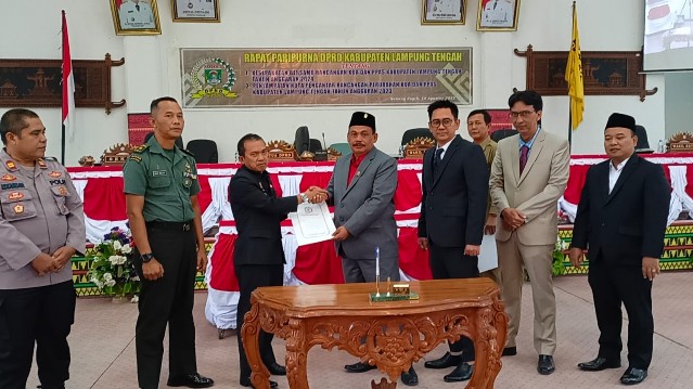 DPRD Lamteng Gelar Paripurna Kesepakatan Bersama Rancangan KUA dan PPAS Tahun 2024