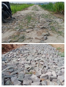 Buruknya Pembangunan Jalan Onderlagh di Kampung Gunungsari Diduga Tak Sesuai RAB dan Terkesan Asal Jadi