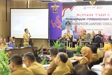 Pemkab Lamteng Terima Penilaian Tahap II Pembangunan Daerah oleh PPN/BAPPENAS