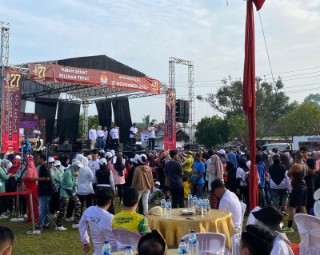 Meriahnya Fun Run dan Senam Sehat Yang Digelar Oleh KPU, Ini Pesan Kapolres Lampung Tengah