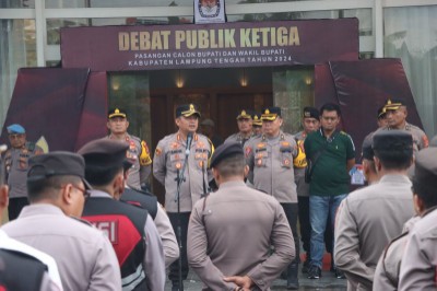 Aparat Gabungan TNI-Polri Amankan Debat Ke-Tiga Cabup Cawabup Lampung Tengah