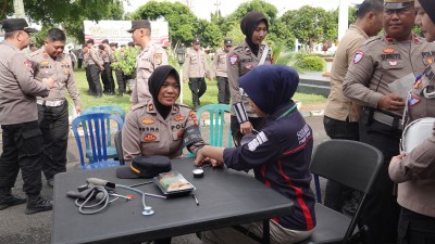 Jelang Pilkada, Personel Polres Lampung Tengah Cek Kesehatan