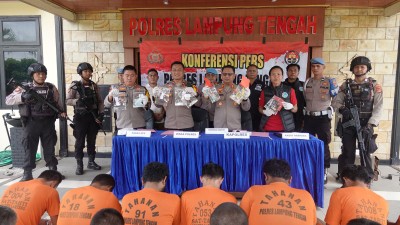 Dukung Program Asta Cita, Polres Lampung Tengah Berhasil Ungkap 10 Kasus Narkoba