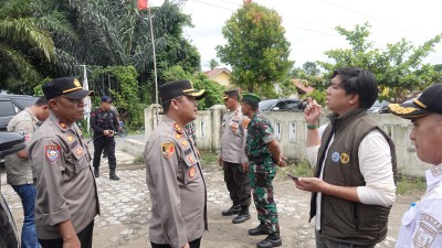 Kapolres Bersama Dandim dan Danyon Brimob Cek Langsung Sejumlah TPS di Lampung Tengah